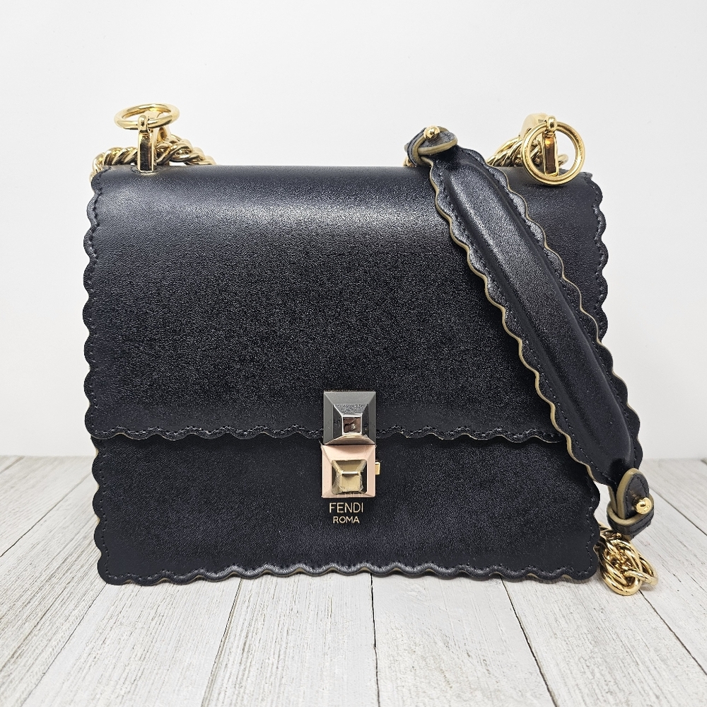 Fendi Kan I  Chain Leather Mini Shoulder/Crossbody Vag